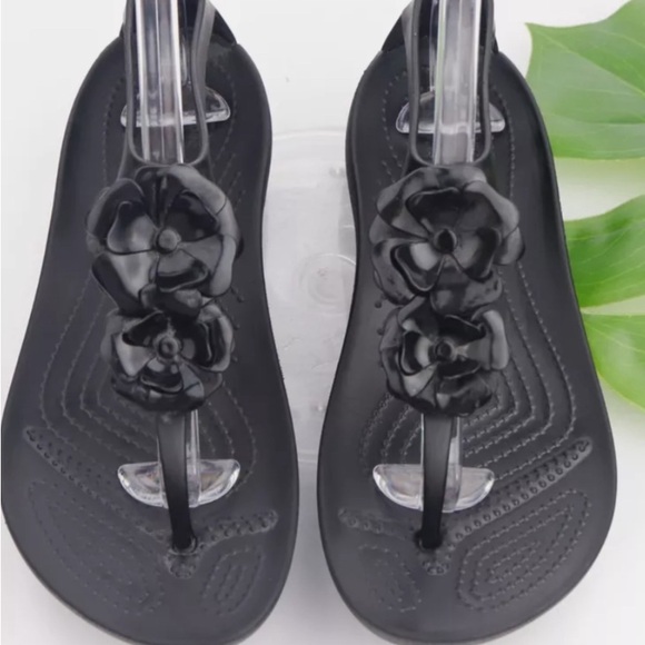 Crocs Serena embellished flower thong slingback size 10 - Picture 10 of 12